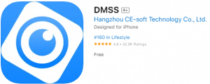 DMSS App til smartphone Appstore og google play
